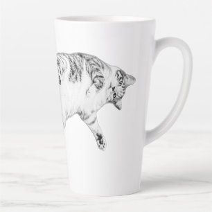 Autumn Acrobat Cat Latte Mug