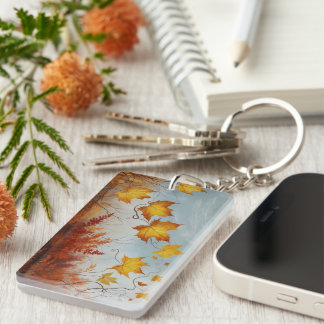 autumn acrylic key key ring