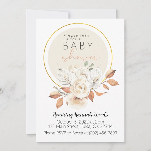 Autumn Aesthetic Fall Baby Shower Invitation (Front)