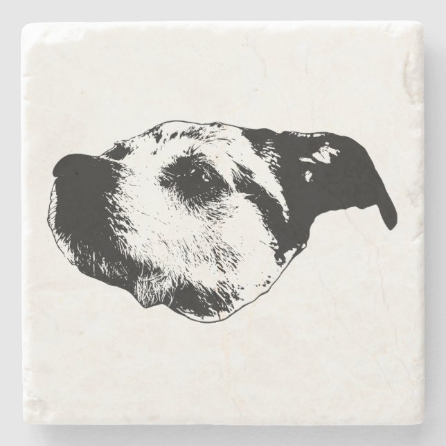 Autumn Afterglow Sip — Terrier Stone Coaster (Front)