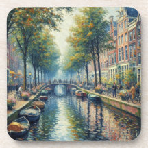 Autumn Afternoon at the Canal - Coasters