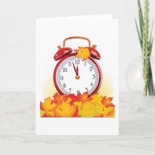 Autumn Alarm Clock Greeting Cards