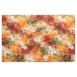 Autumn Alcohol Ink Abstract Fabric