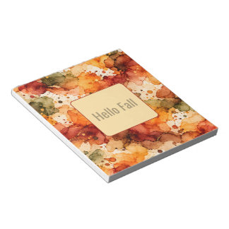 Autumn Alcohol Ink Abstract Pattern Notepad