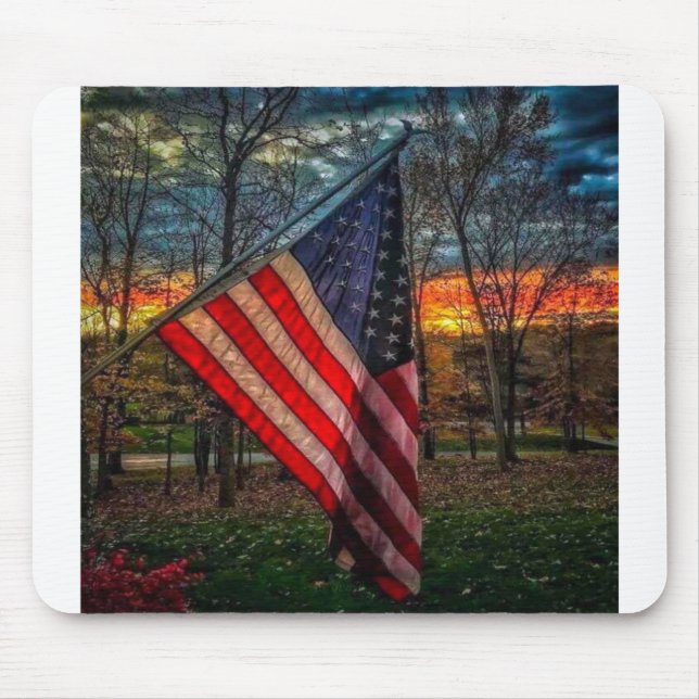 Autumn American Flag  #USAPatriotGraphics  © Mouse Mat (Front)
