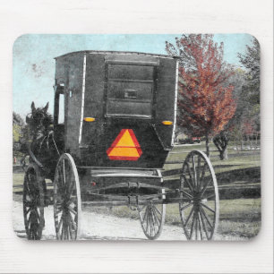 Autumn Amish Buggy Mouse Mat