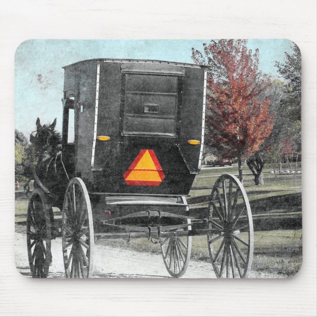 Autumn Amish Buggy Mouse Mat (Front)