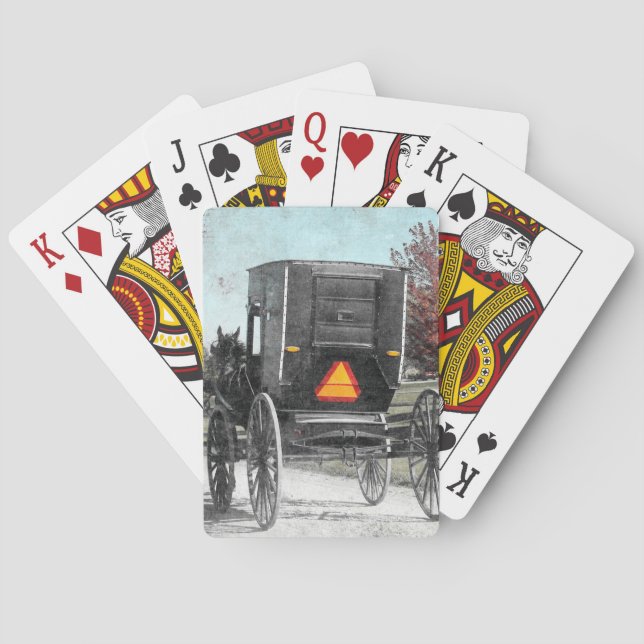 Autumn Amish Buggy Playing Cards (Back)