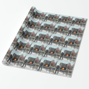 Autumn Amish Buggy Wrapping Paper