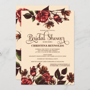 Autumn and Fall Floral Bridal Shower Invitation