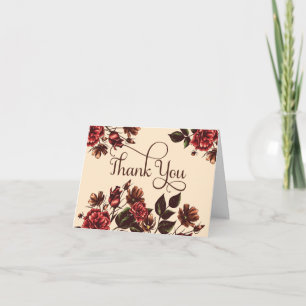 Autumn and Fall Floral Thank You Card