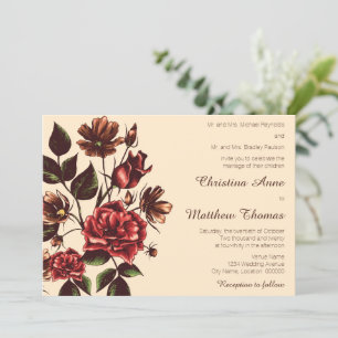 Autumn and Fall Floral Wedding Invitation