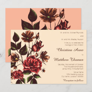 Autumn and Fall Floral Wedding Invitation