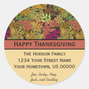 Autumn and Thanksgiving Address Sticker