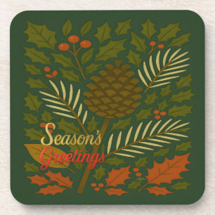 Autumn and Winter Holidays Season's Greetings Coaster