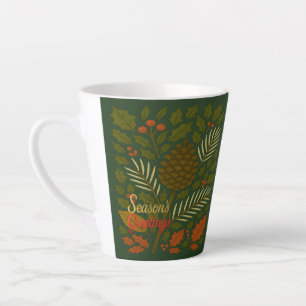 Autumn and Winter Holidays Season's Greetings Latte Mug