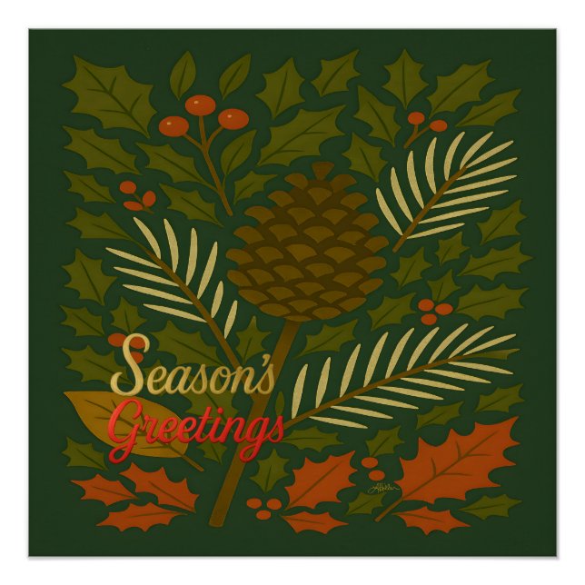 Autumn and Winter Holidays Season's Greetings Poster (Front)