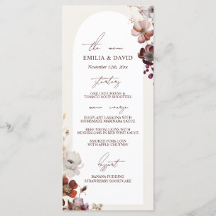 Autumn Anemone Arch Wedding Menu