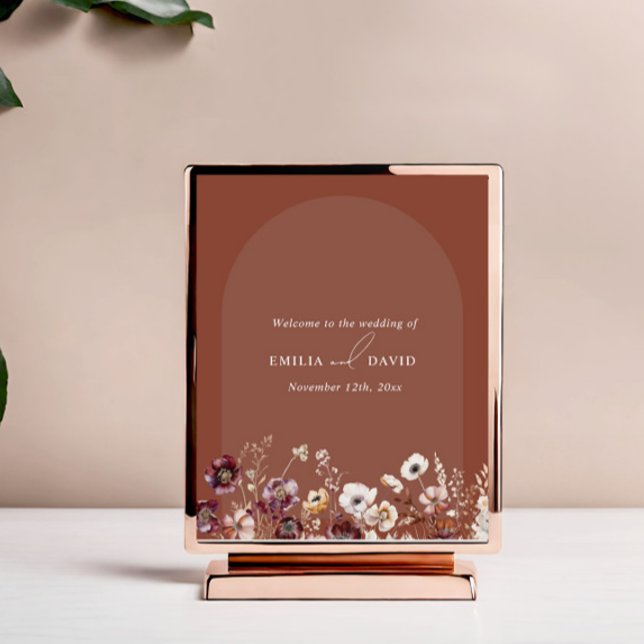 Autumn Anemone Terracotta Arch Wedding Welcome Poster (Creator Uploaded)