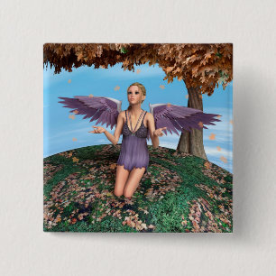 Autumn Angel 15 Cm Square Badge