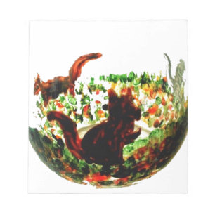 Autumn Animal Art Squirrels Notepad