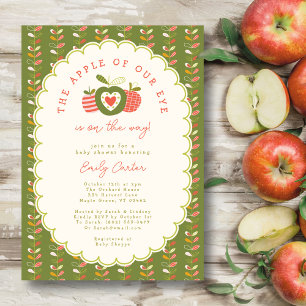 Autumn Apple of Our Eye Whimsical Gender Neutral Invitation
