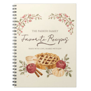 Autumn Apple Pie Personalised Family Recipe Notebook