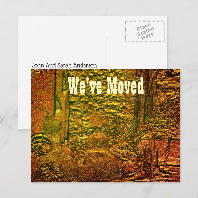 Autumn Art Moving New Address Postcard (Front/Back)
