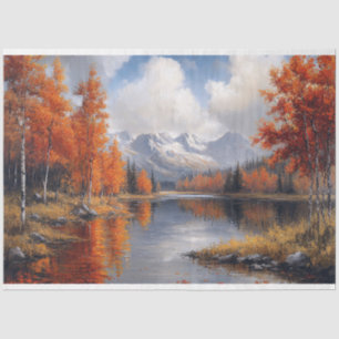Autumn Aspen Forest and Mountains Landscape Tissue Paper