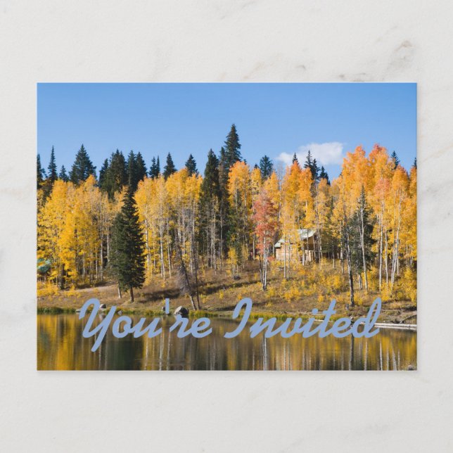 Autumn at Glacier Springs Invitation Postcard (Front)
