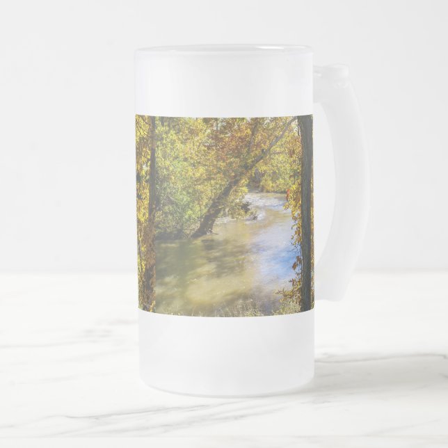 Autumn At James River Bend Frosted Glass Beer Mug (Front Right)