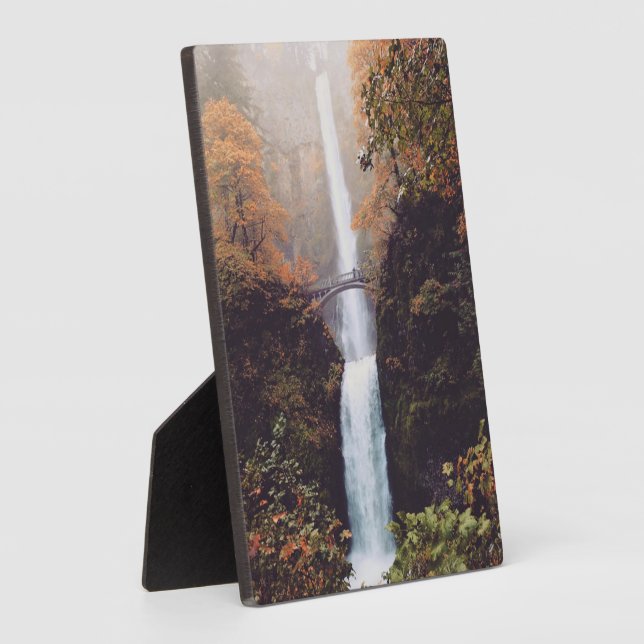 Autumn at Multnomah Falls, OR Plaque (Side)