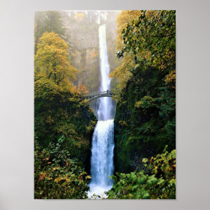 Autumn at Multnomah Falls, OR Poster