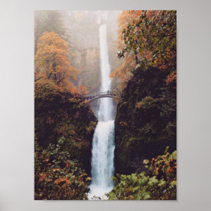 Autumn at Multnomah Falls, Oregon Poster