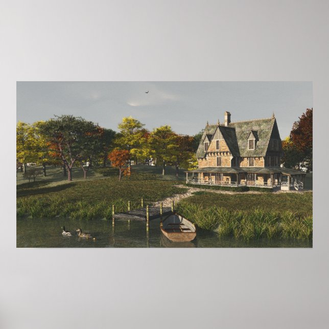 Autumn at the Lake Poster (Front)