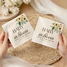 Autumn Baby in Bloom Gingham Sunflower Favour
