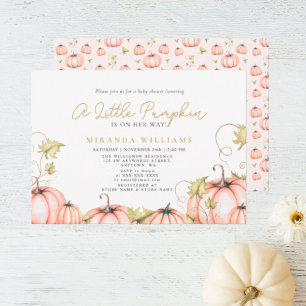 Autumn baby shower A little pumpkin Invitation