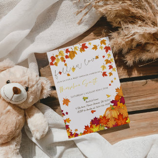 Autumn Baby Shower- Fall in Love Baby Shower Party Invitation