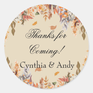 Autumn Baby Shower Favour Stickers
