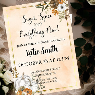 Autumn Baby Shower Invitation – Peach Watercolor