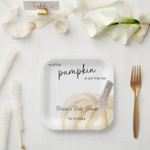 Autumn Baby Shower Little Pumpkin Shower Paper Plate