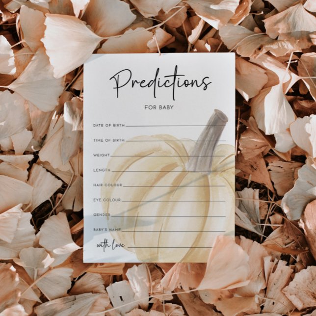 Autumn Baby Shower Predictions Game Card (Creator Uploaded)
