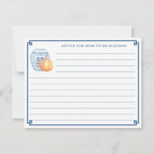 Autumn Baby Shower Pumpkin Advice For New Mum Card