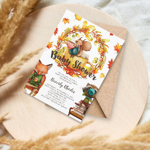 Autumn Baby Shower Tea Party Animals Invitation