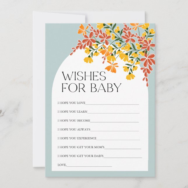 Autumn Baby Shower Wishes for Baby Advice Card (Front)