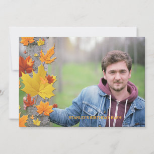 Autumn Background Photo Invitation