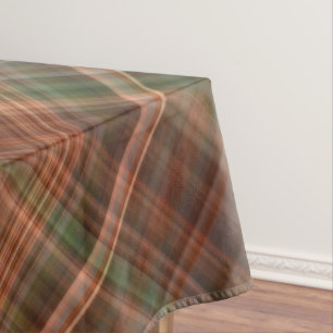 Autumn Baldcypress Orange, Red, and Green Plaid Tablecloth