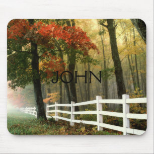 Autumn Banner Personalised Mouse Mat