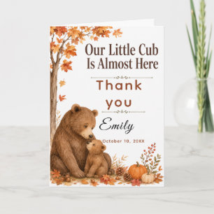 Autumn Bear Baby Shower Thank You Card