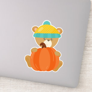 Autumn Bear, Cute Bear, Bear With Hat, Pumpkin